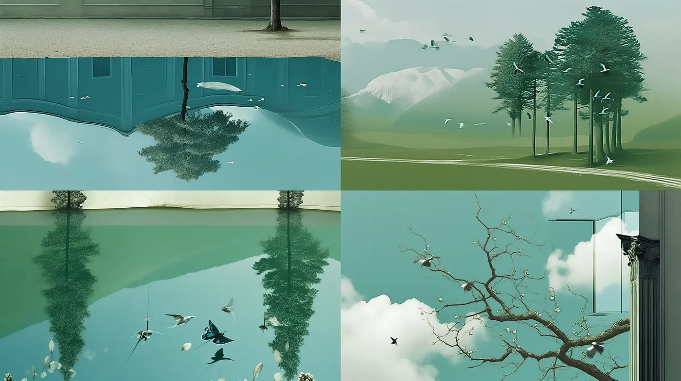 Ethereal Serenity: A Study in Tranquil Hues and Dreamy Landscapes - Midjourney sref style