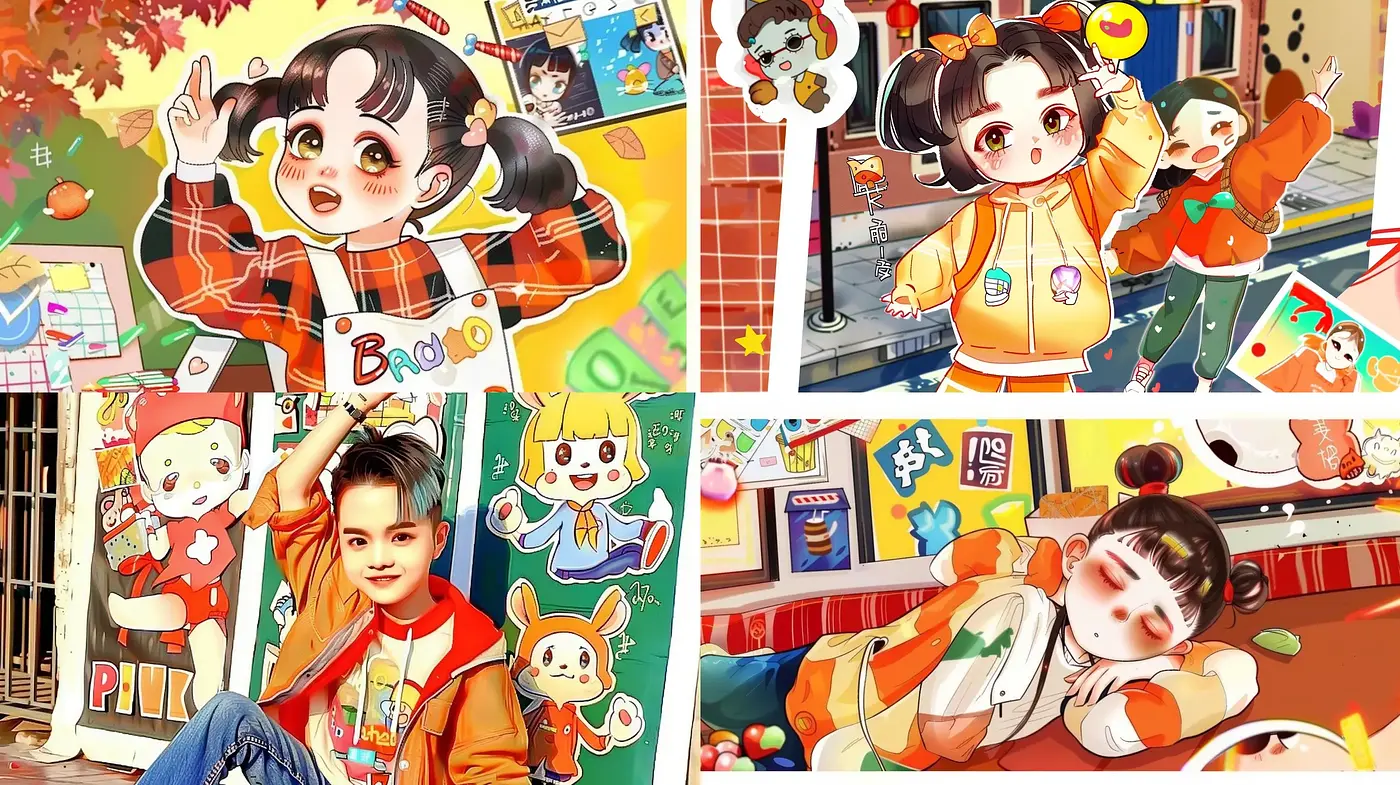 Cheerful and Expressive Anime-Inspired Digital Art - Midjourney sref style