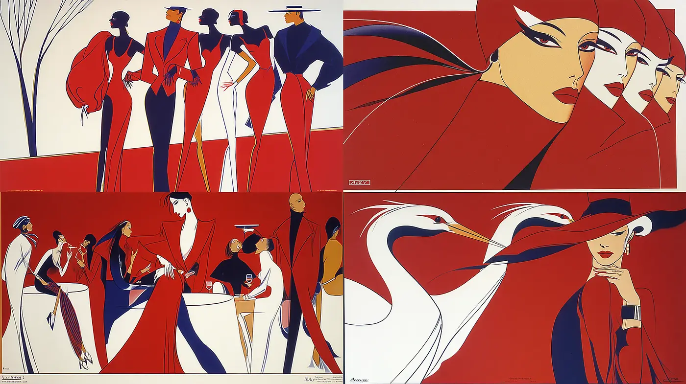 Chic and Stylish Art Deco Inspired Aesthetic with a Modern Twist - Midjourney sref style