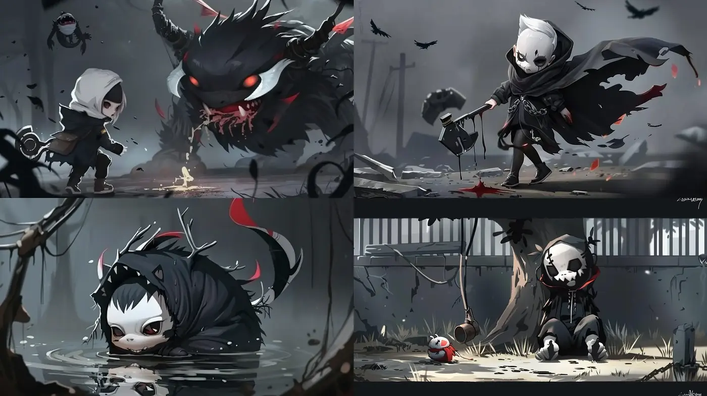 Gloomy Chronicles: A Dark Fantasy Illustration Series - Midjourney sref style