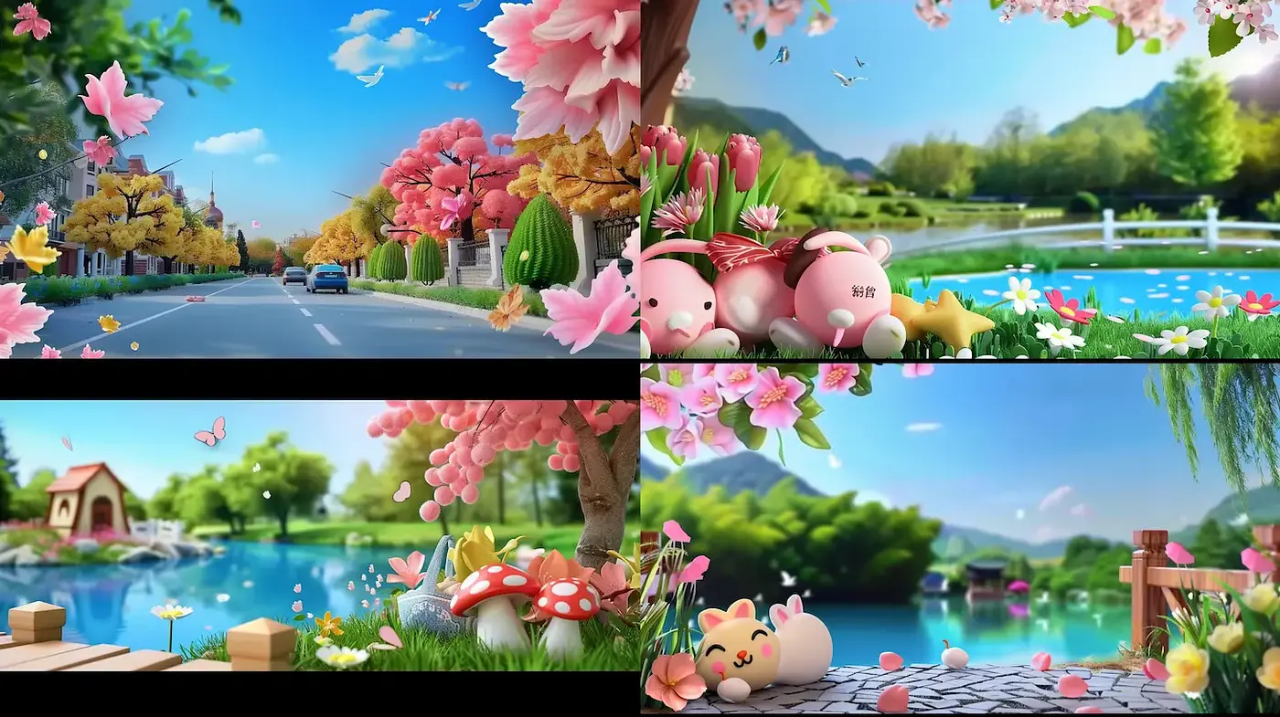 Charming and Whimsical Digital Landscapes with Soft Pastel Tones - Midjourney sref style
