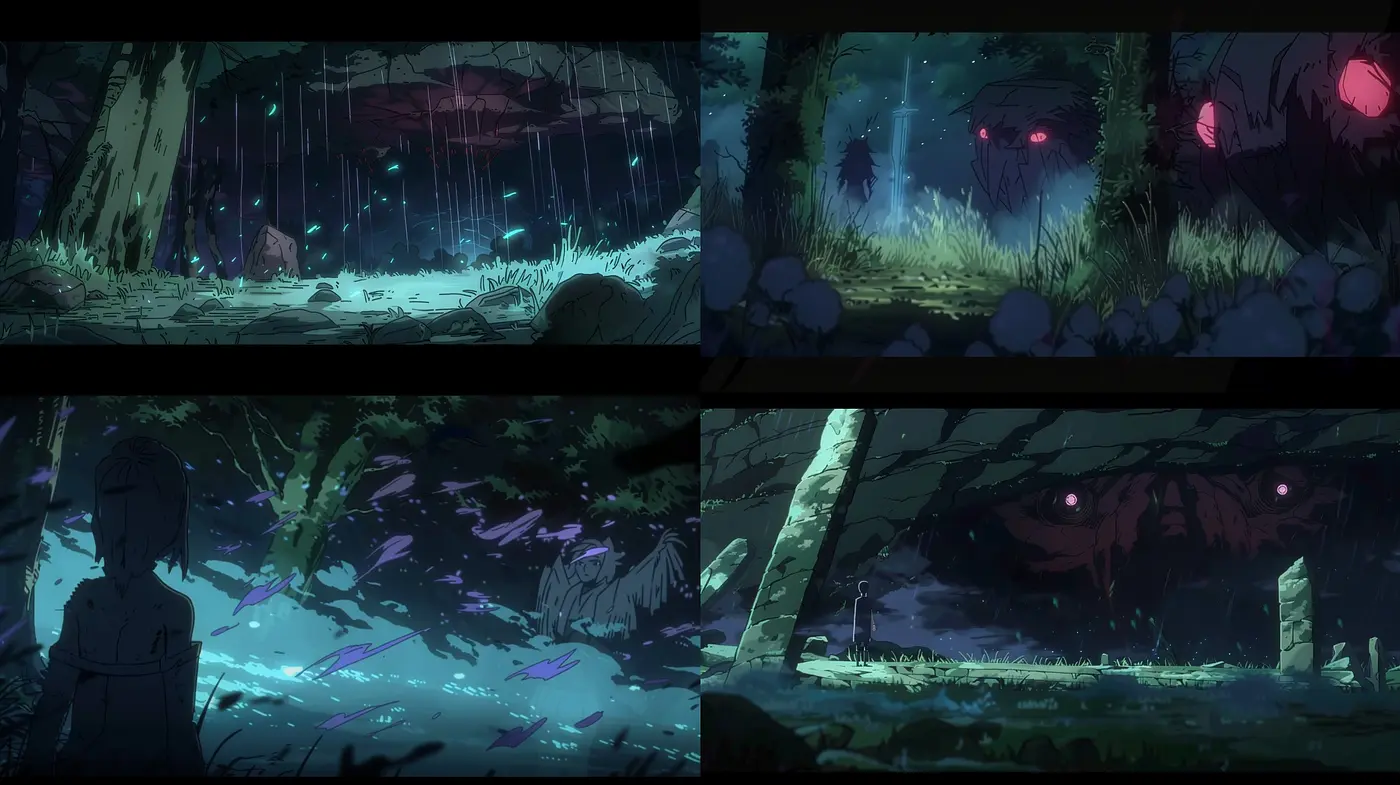 Ethereal Nocturne: A Harmonious Blend of Muted Tones and Anime Fantasy - Midjourney sref style