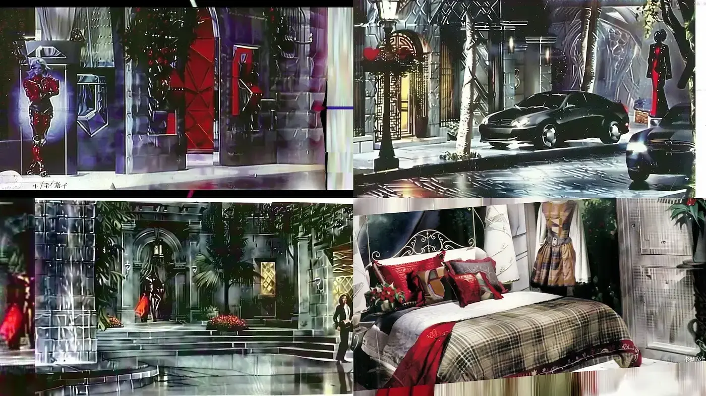 Luxurious urban scenes with a blend of contemporary elegance and dramatic elements - Midjourney sref style