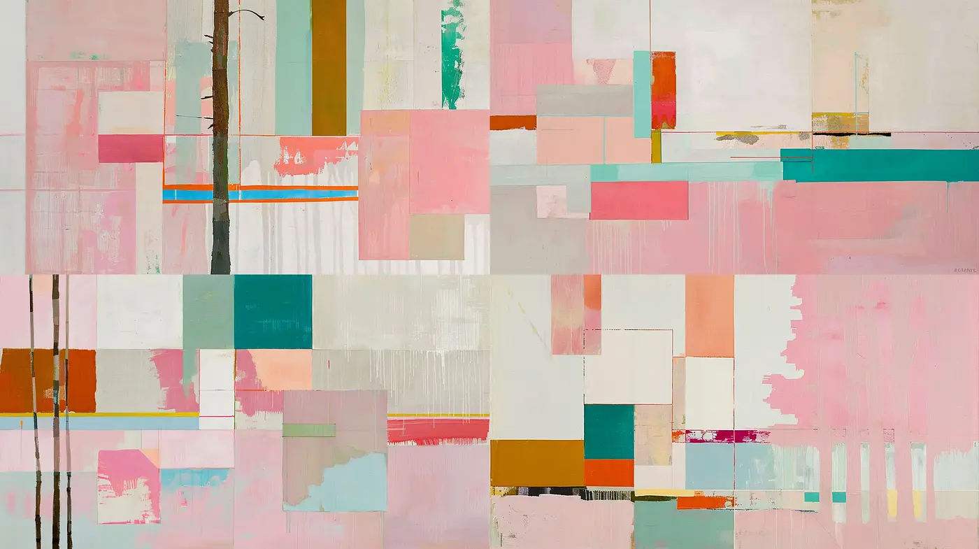 Harmonious Patchwork of Serenity: A Study in Soft Abstract Geometries - Midjourney sref style