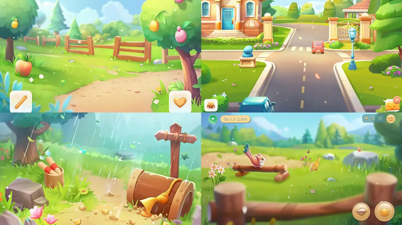 Harmonious Pastel Vistas: A Study in Serene Cartoon-inspired Landscapes - Midjourney sref style