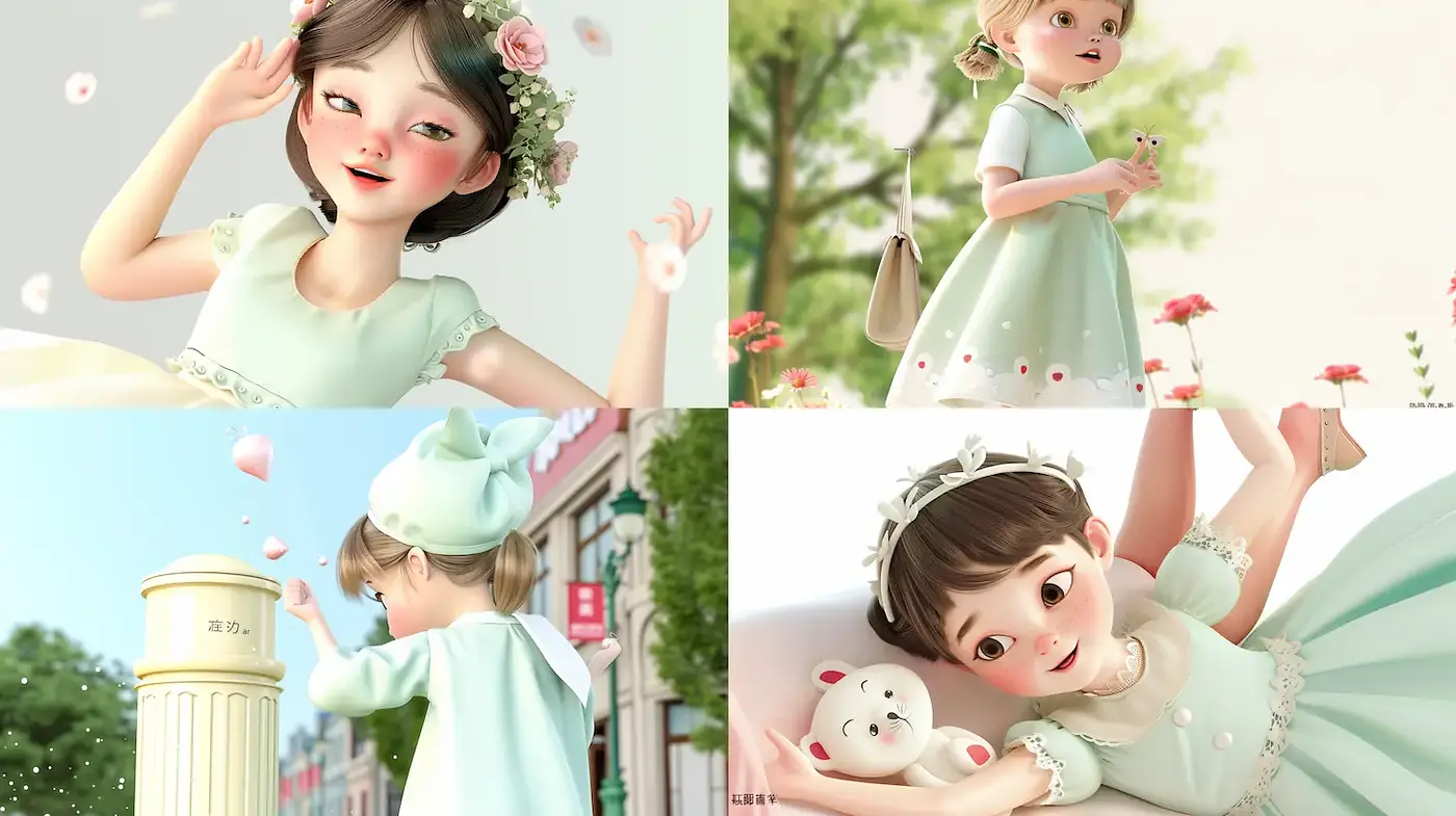Charming and Whimsical Illustration Style with a Soft Color Palette - Midjourney sref style