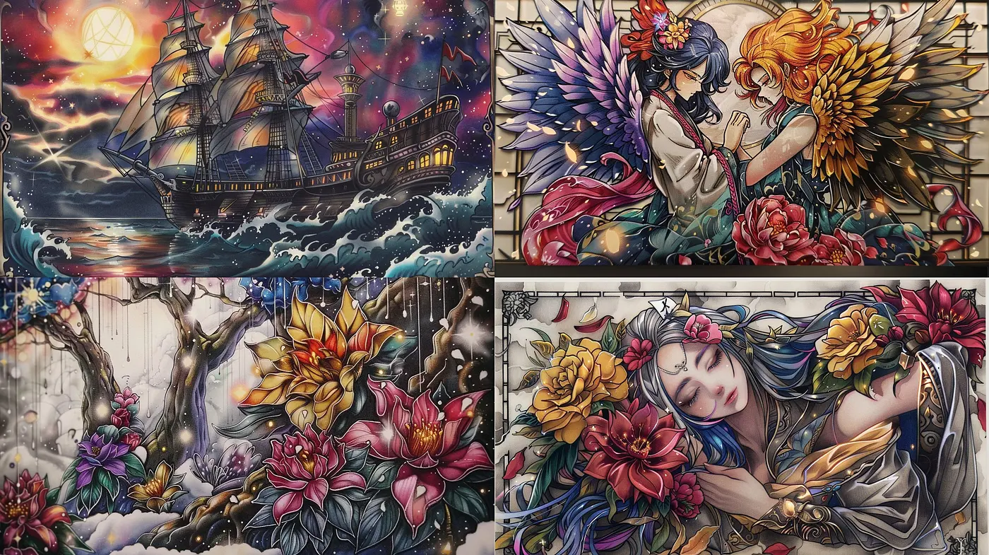 Ethereal Dreamscape: A Fusion of Fantasy and Art Nouveau Revival - Midjourney sref style