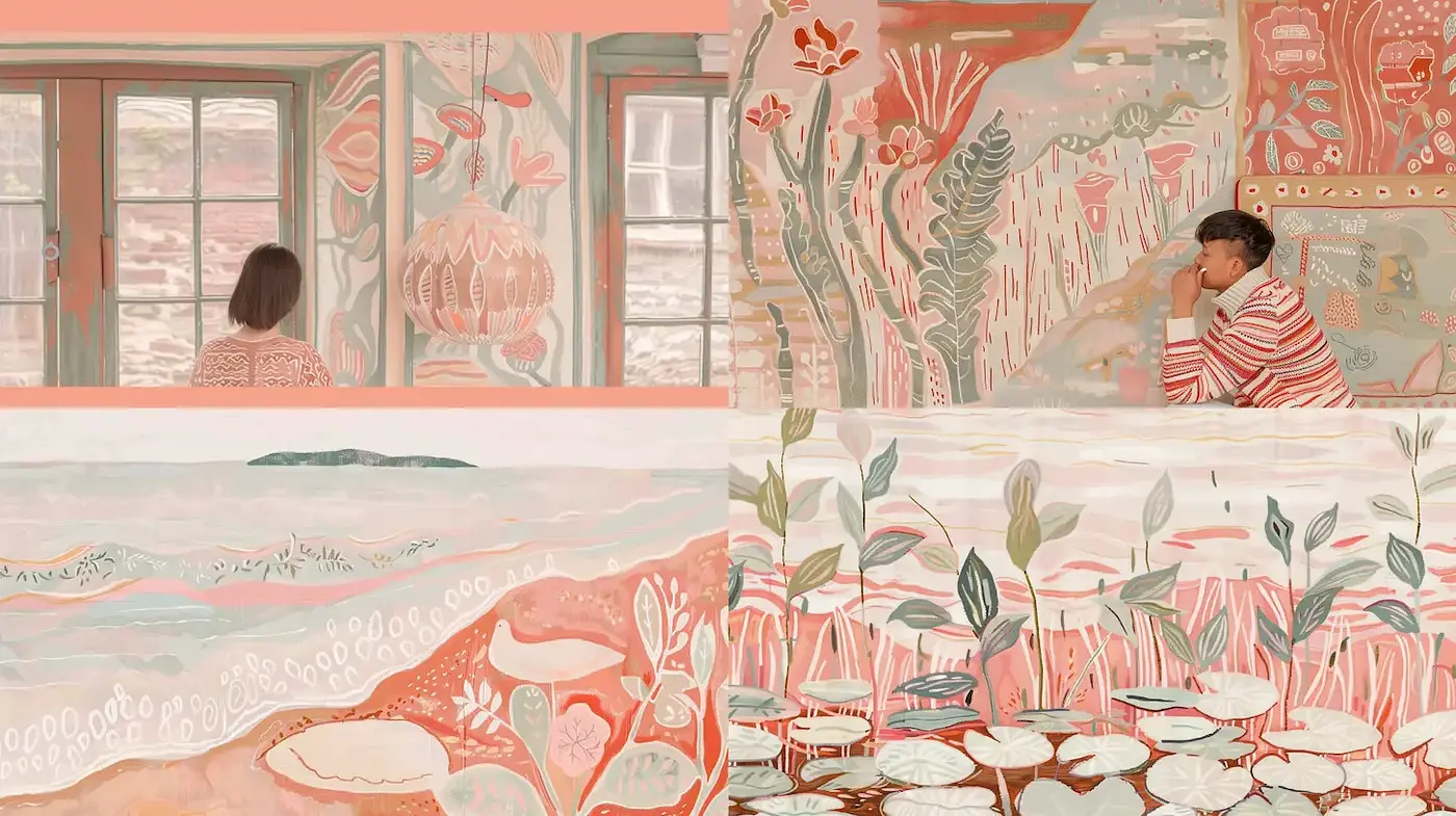 Delicate Pastel Patterns with a Whimsical Touch - Midjourney sref style