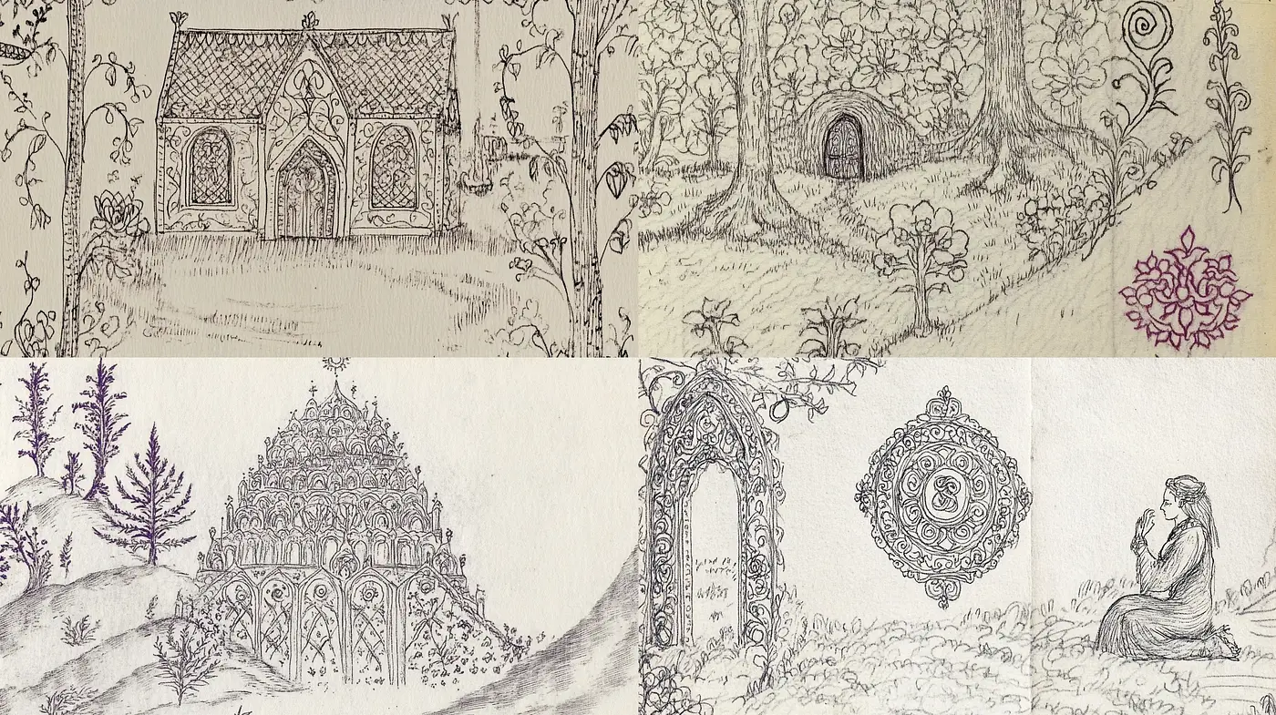 Enchanted Inkwork Tales: Pen-and-Ink Storybook Illustrations - Midjourney sref style
