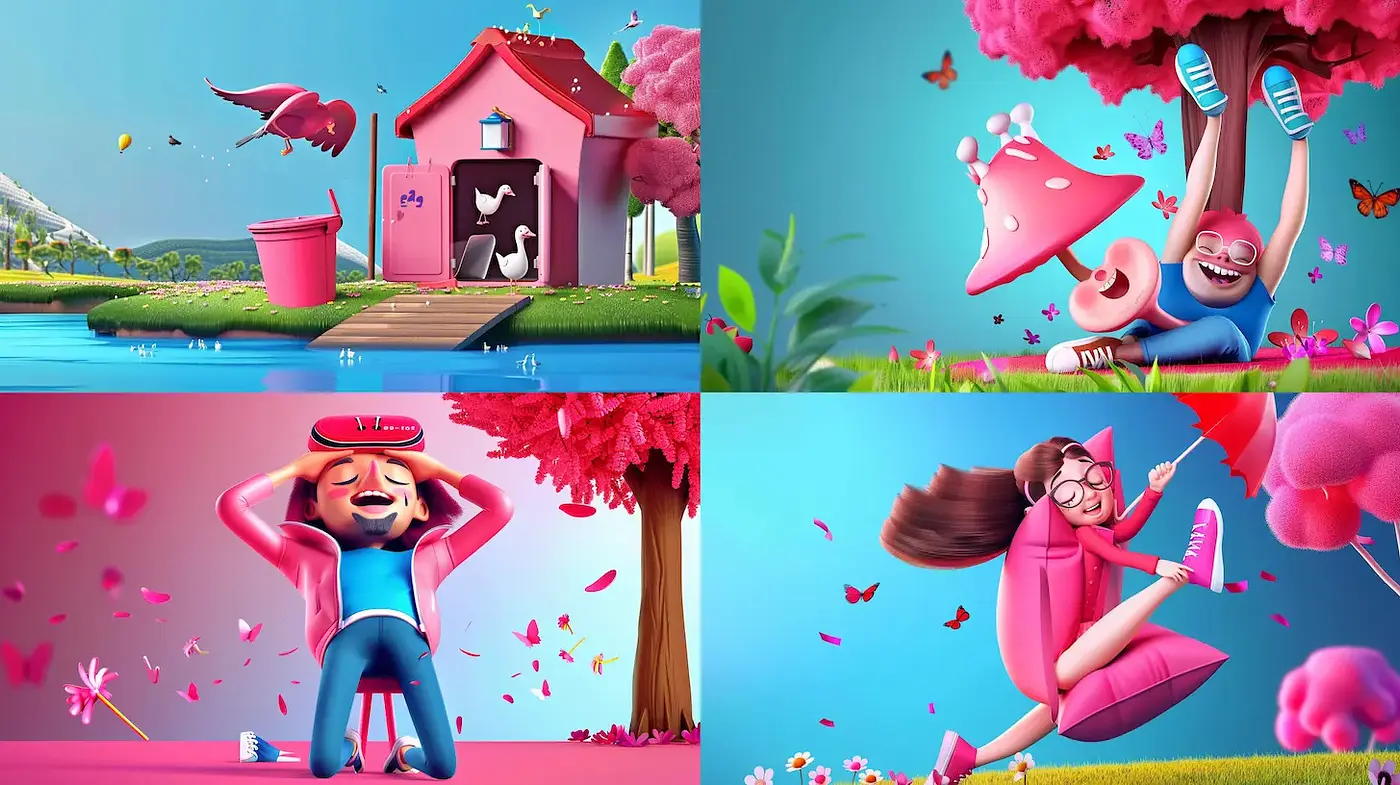Whimsical and Vibrant Illustrations with a Playful Aesthetic - Midjourney sref style