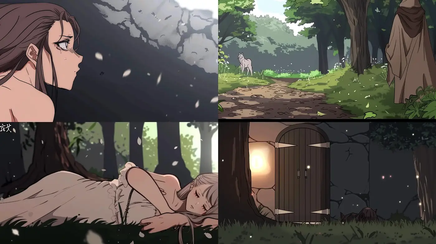 Ethereal Twilight Anime Illustrations with Pastel Nature Hues - Midjourney sref style