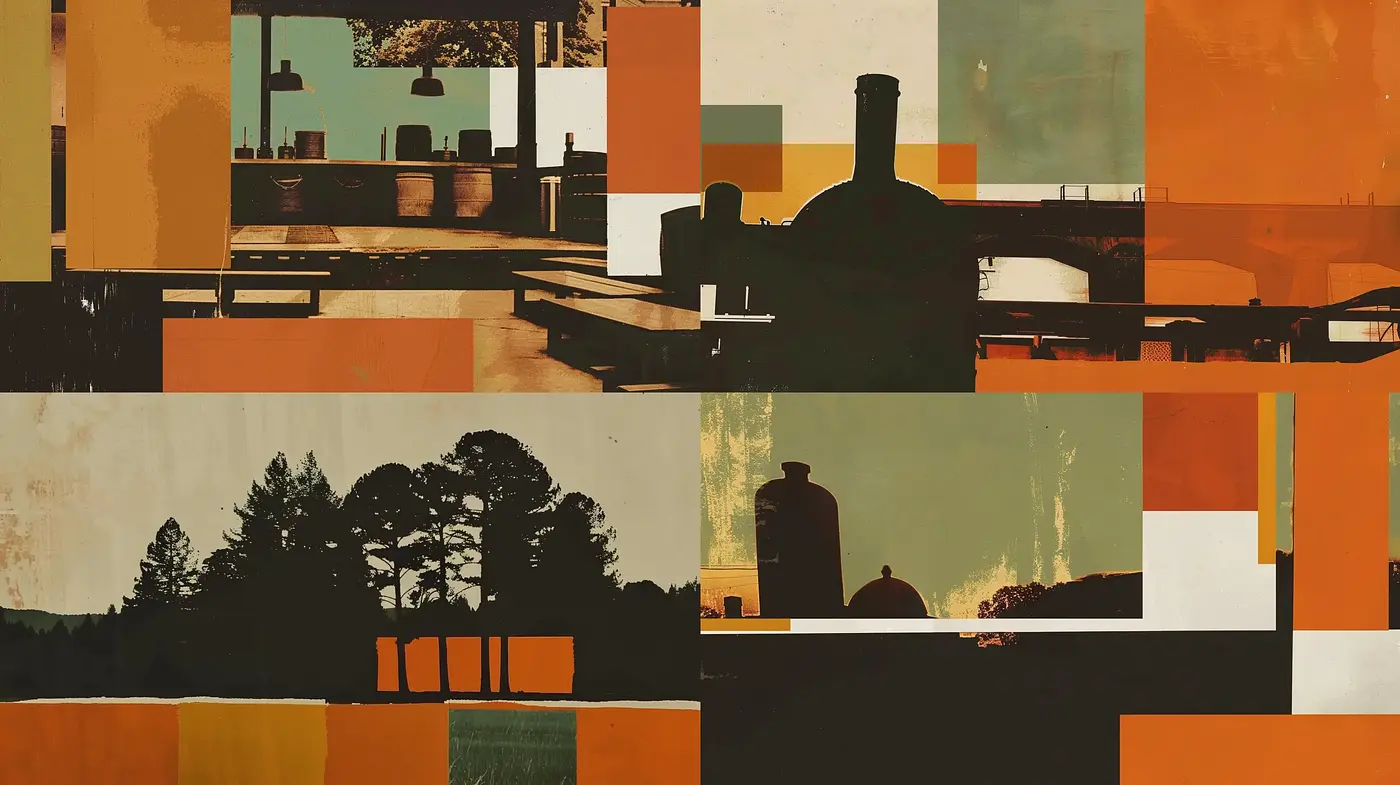 Geometric Abstraction in Earthy Hues: A Homage to the Warmth of Mid-Century Modern Aesthetics - Midjourney sref style