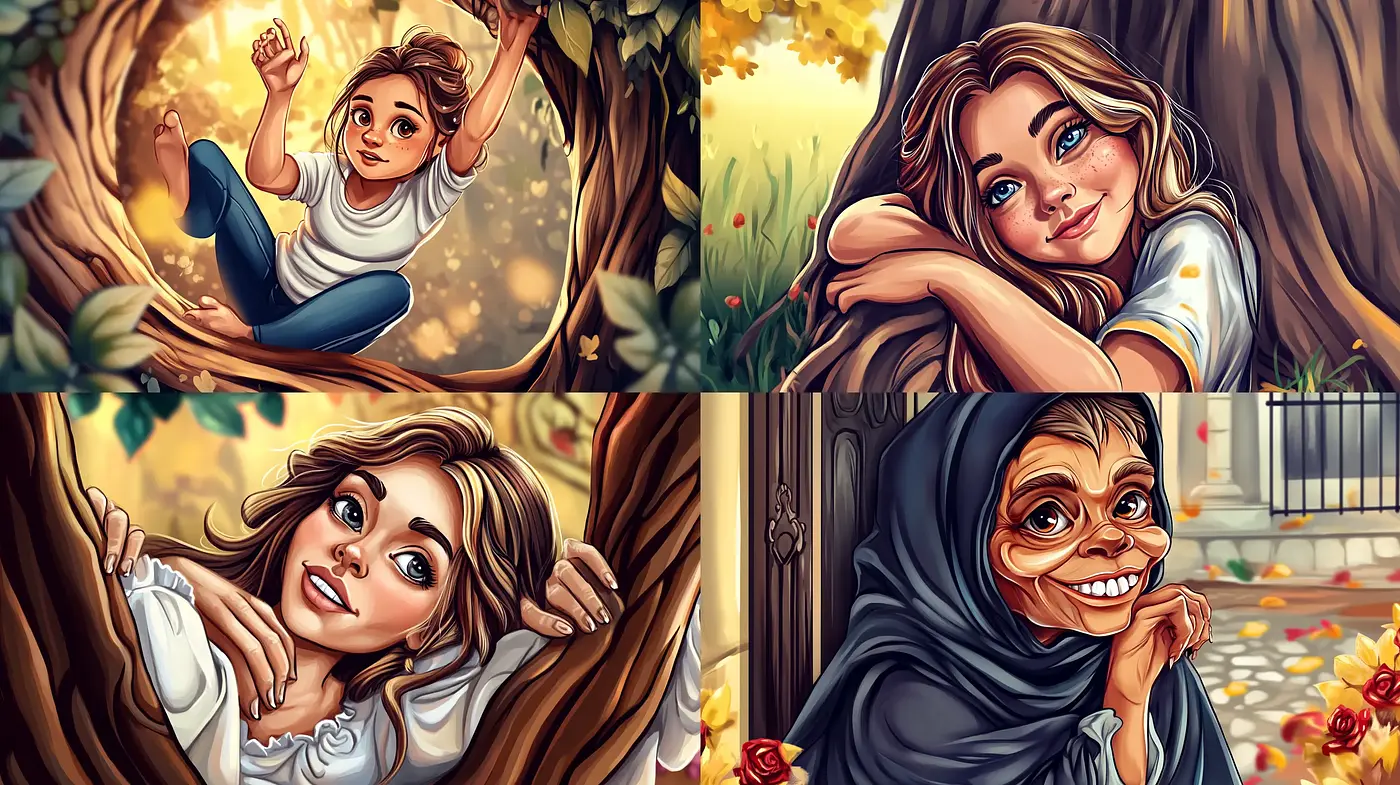 Enchanting Storybook Illustration with Warm Tones and Expressive Characters - Midjourney sref style