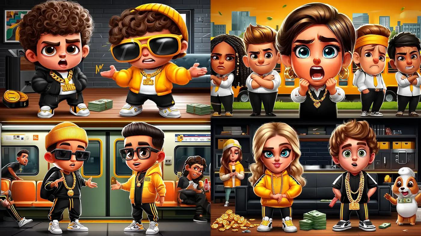 Vibrant Cartoon Style with Urban Influences - Midjourney sref style