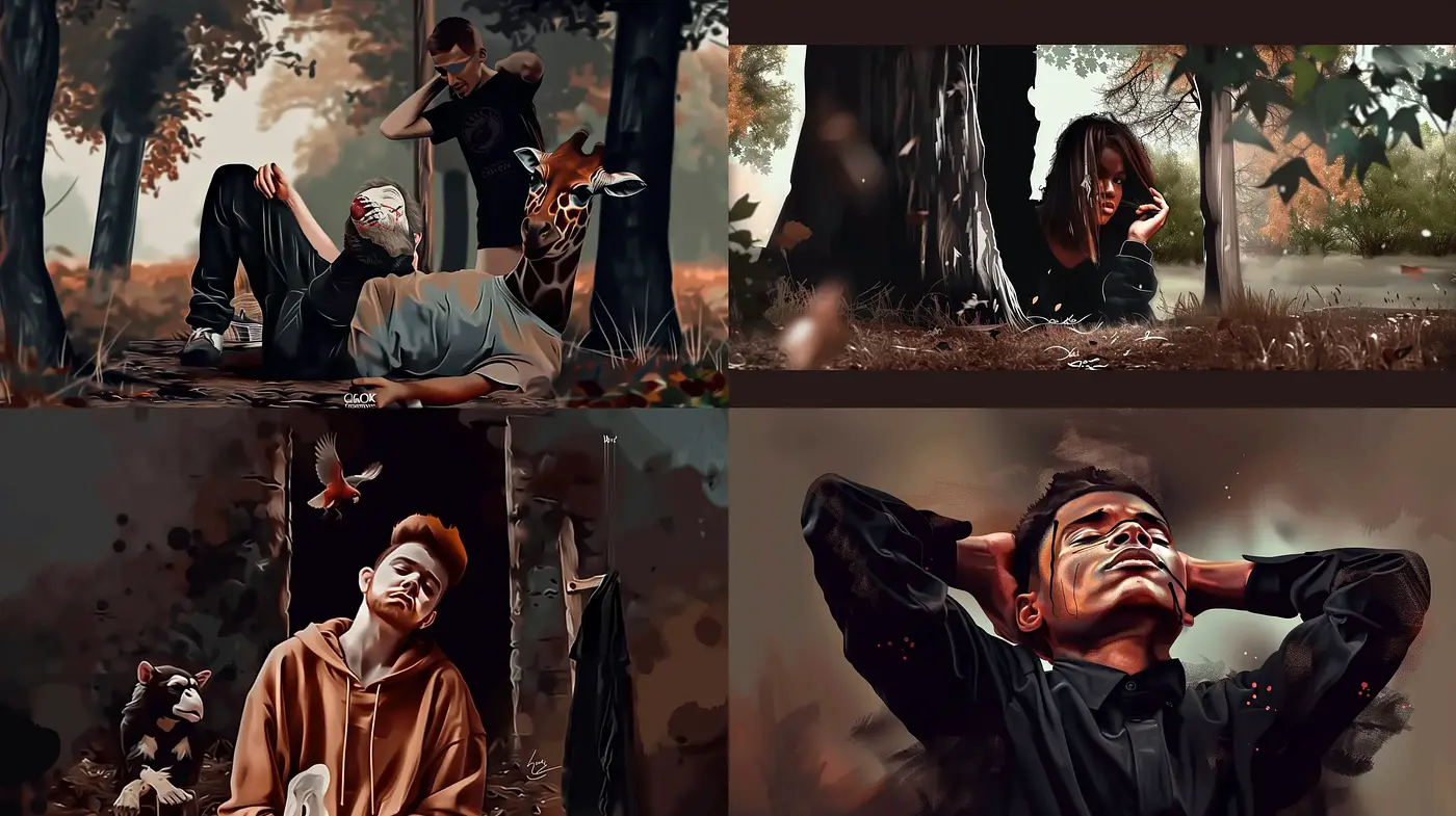 Autumnal Serenity in a Digital Painting Style - Midjourney sref style