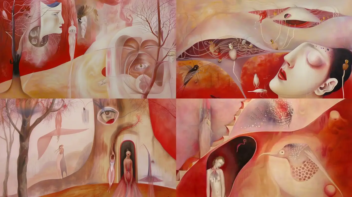 Ethereal Dreamscapes: A Fusion of Surrealism and Symbolist Sensibilities - Midjourney sref style
