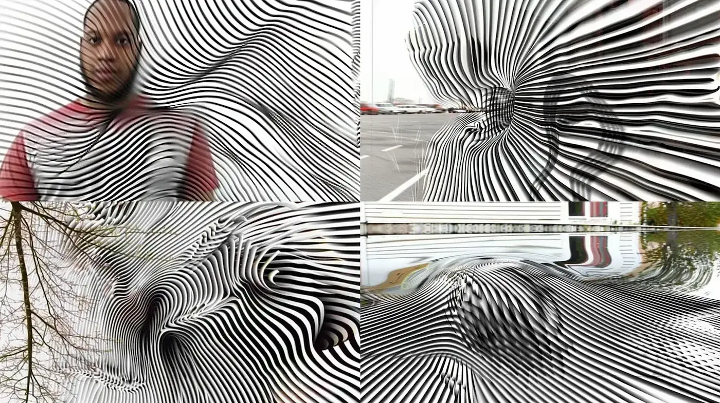Surrealistic Art with Dynamic Flow and Optical Illusions - Midjourney sref style