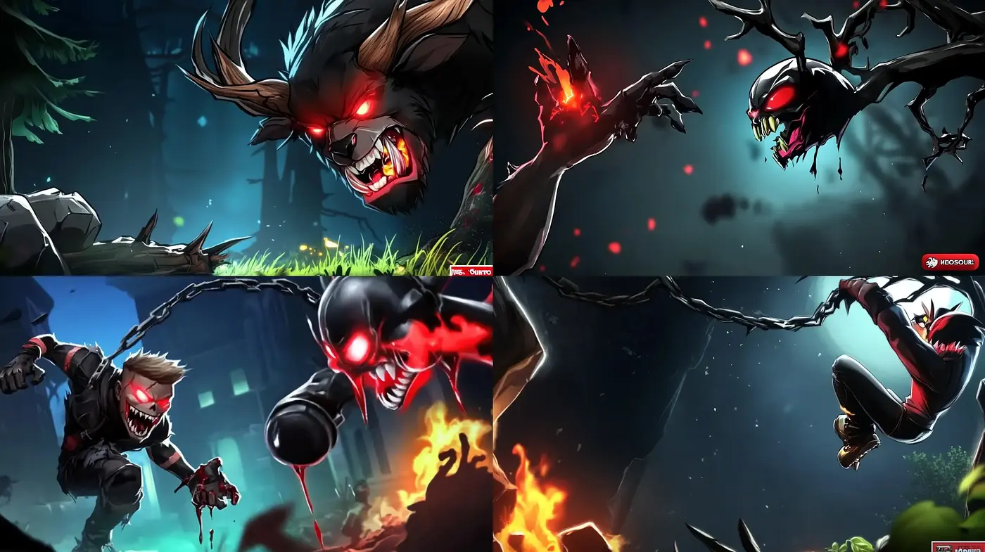 Dynamic Nocturnal Fury: A Study in Crimson Highlights and Dark Tones - Midjourney sref style