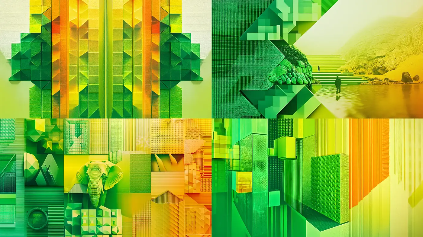 Geometric Harmony: A Fusion of Digital Abstract and Modernist Aesthetics - Midjourney sref style