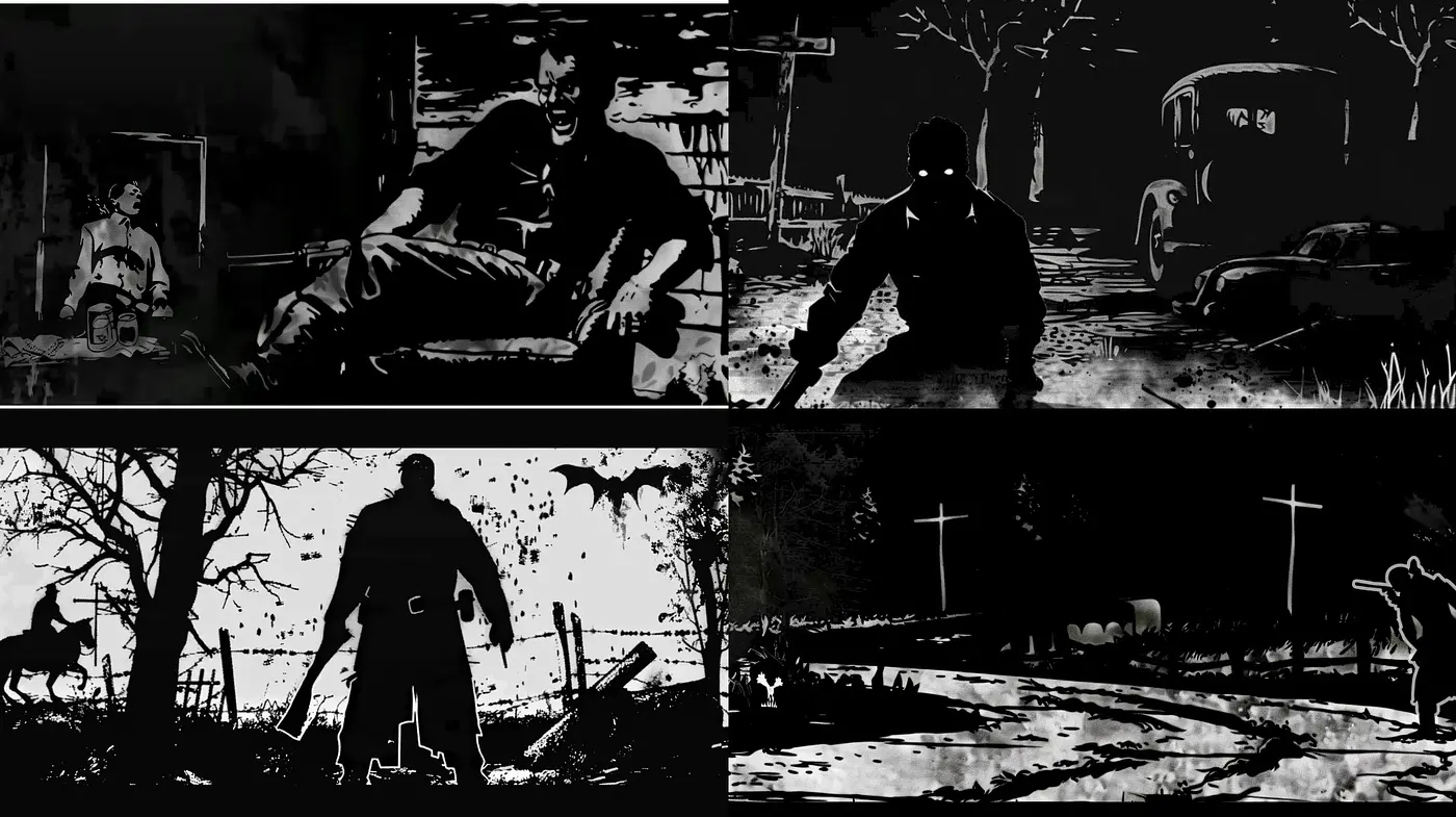 Stark Silhouettes and High-Contrast Noir - Midjourney sref style