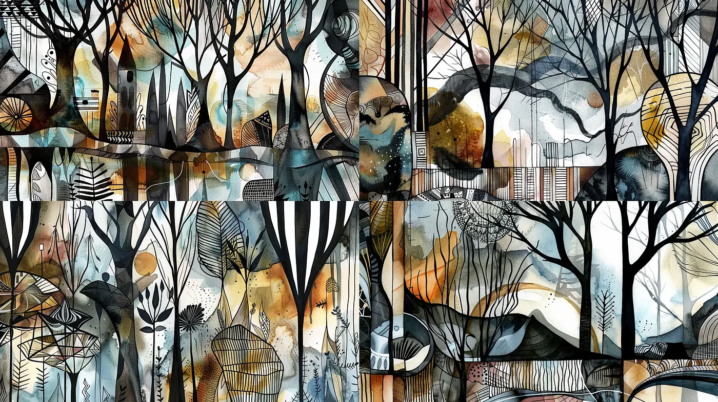 Whimsical Blended Horizons: A Fusion of Dreamlike Tones and Textures - Midjourney sref style