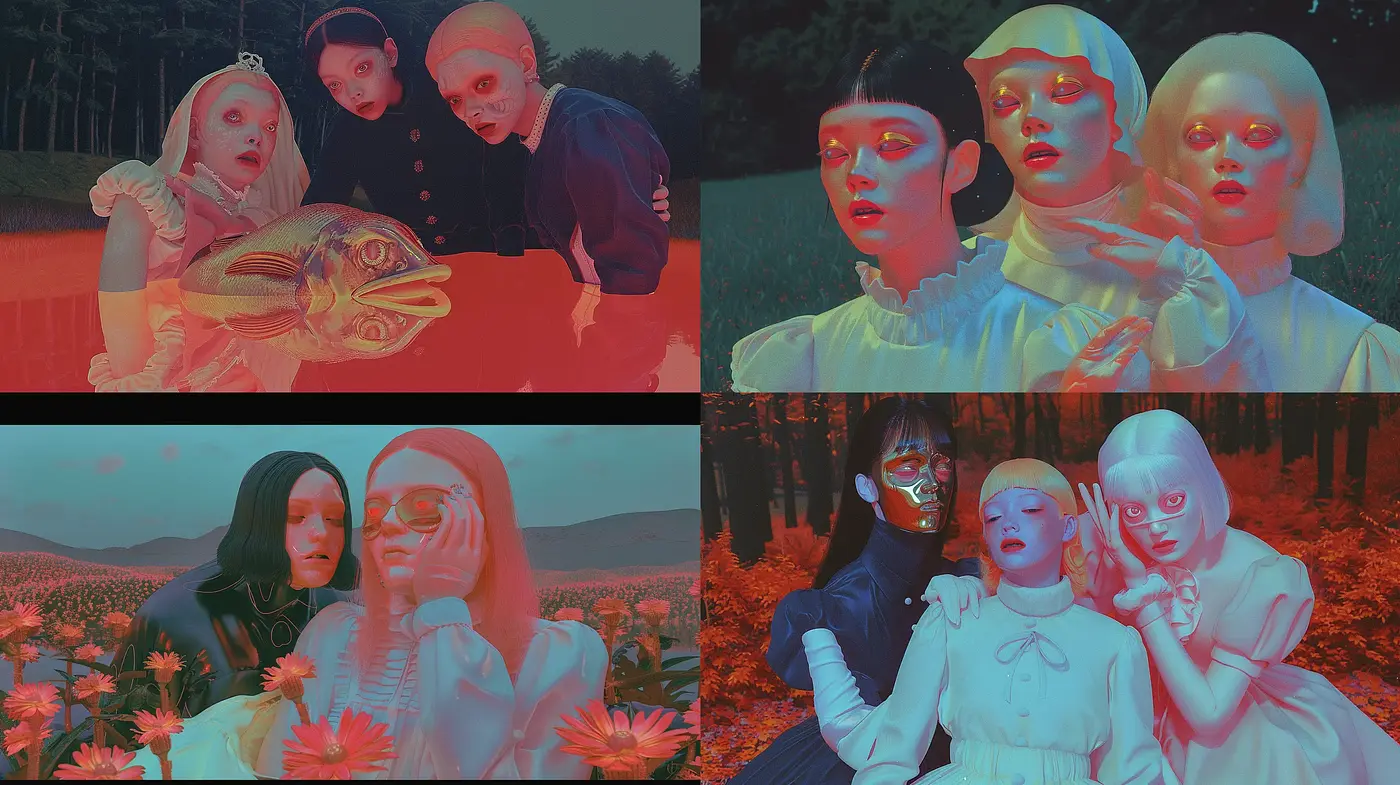 Spectral Elegance: A Haunting Blend of Surrealism and Nostalgia - Midjourney sref style