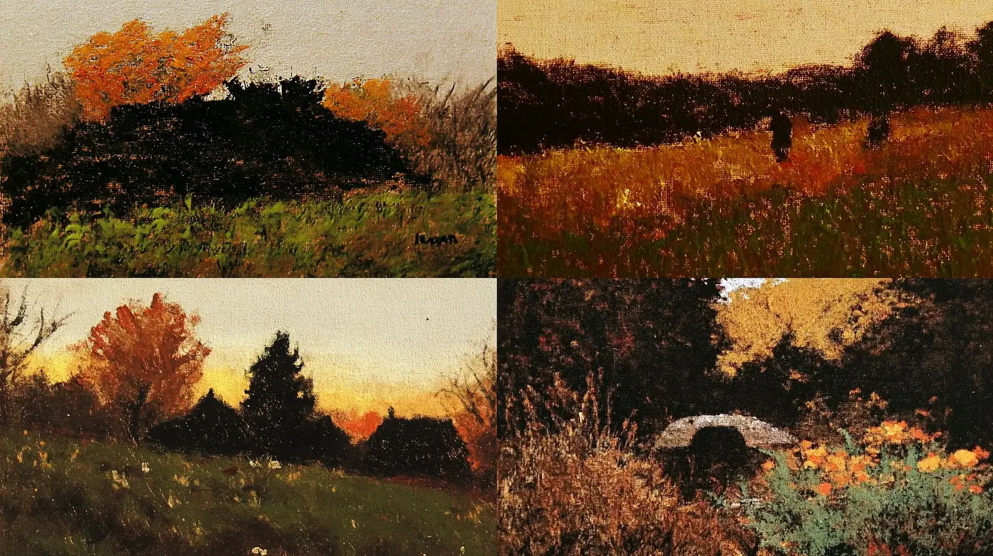 Autumnal Impressions: A Harmony in Rust and Amber - Midjourney sref style