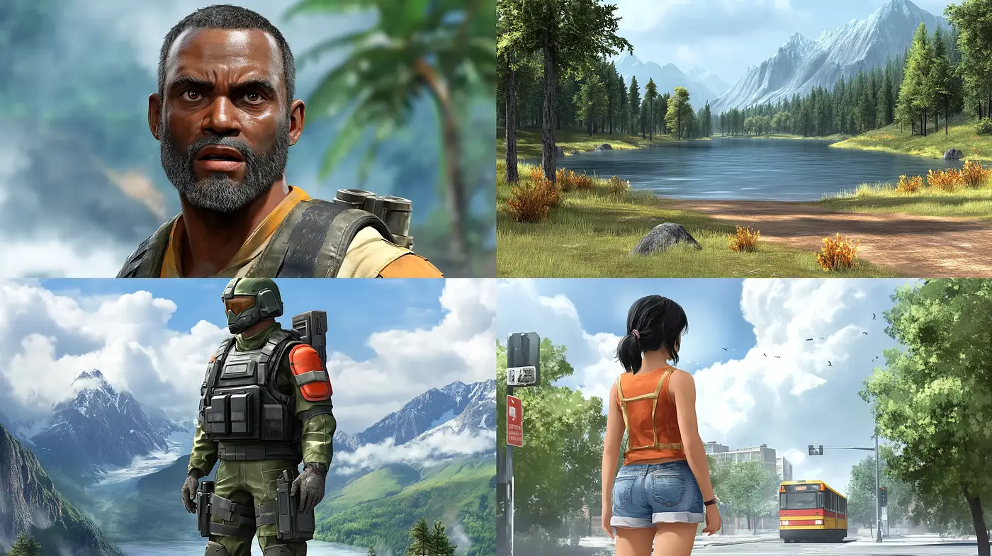 Luminous Realism in a Digital Landscape: A Cohesive Fusion of Natural Vistas and Detailed Character Art - Midjourney sref style