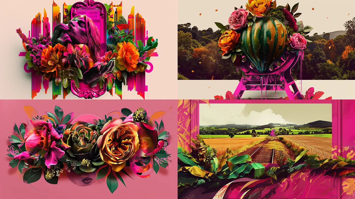 Vibrant Florid Dreamscape with Surreal Overtones - Midjourney sref style