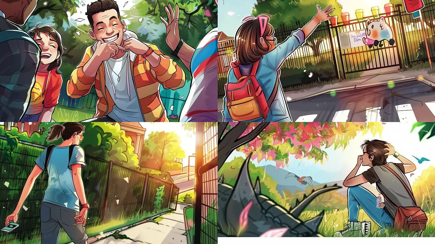 Vibrant, Dynamic Modern Comic Illustration - Midjourney sref style