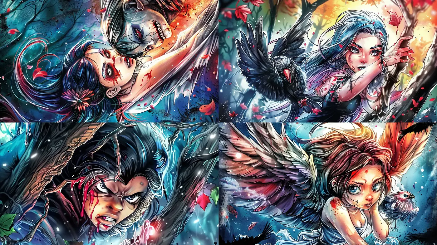 Ethereal Fantasia: A Vividly Dynamic Illustration Series - Midjourney sref style