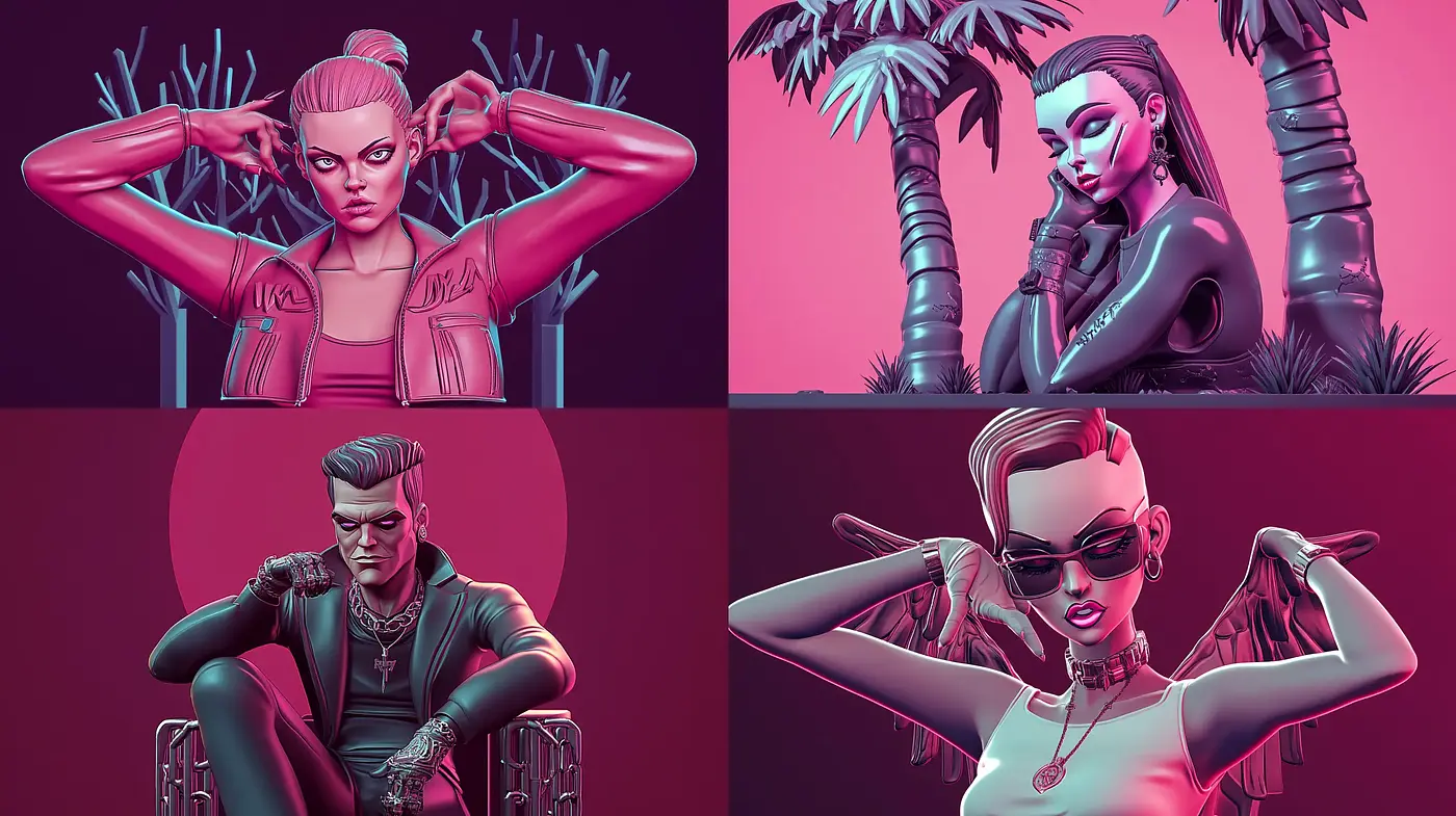 Neon Noir Cyberdream - Midjourney sref style