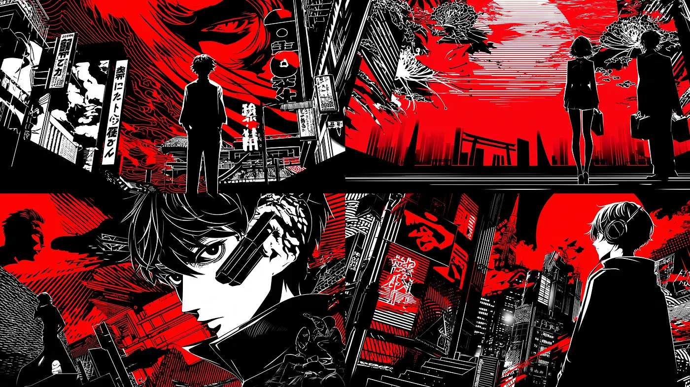 Dynamic and bold contemporary manga-inspired visuals with a striking urban aesthetic - Midjourney sref style