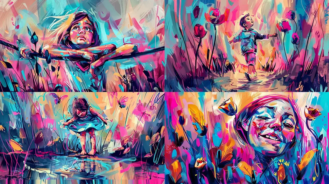 Vibrant Expressionist Brushstrokes in a Surreal Dreamscape - Midjourney sref style