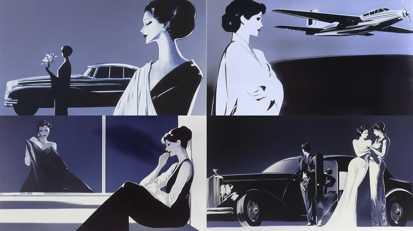 Elegant Monochromatic Nostalgia with Contemporary Stylization - Midjourney sref style