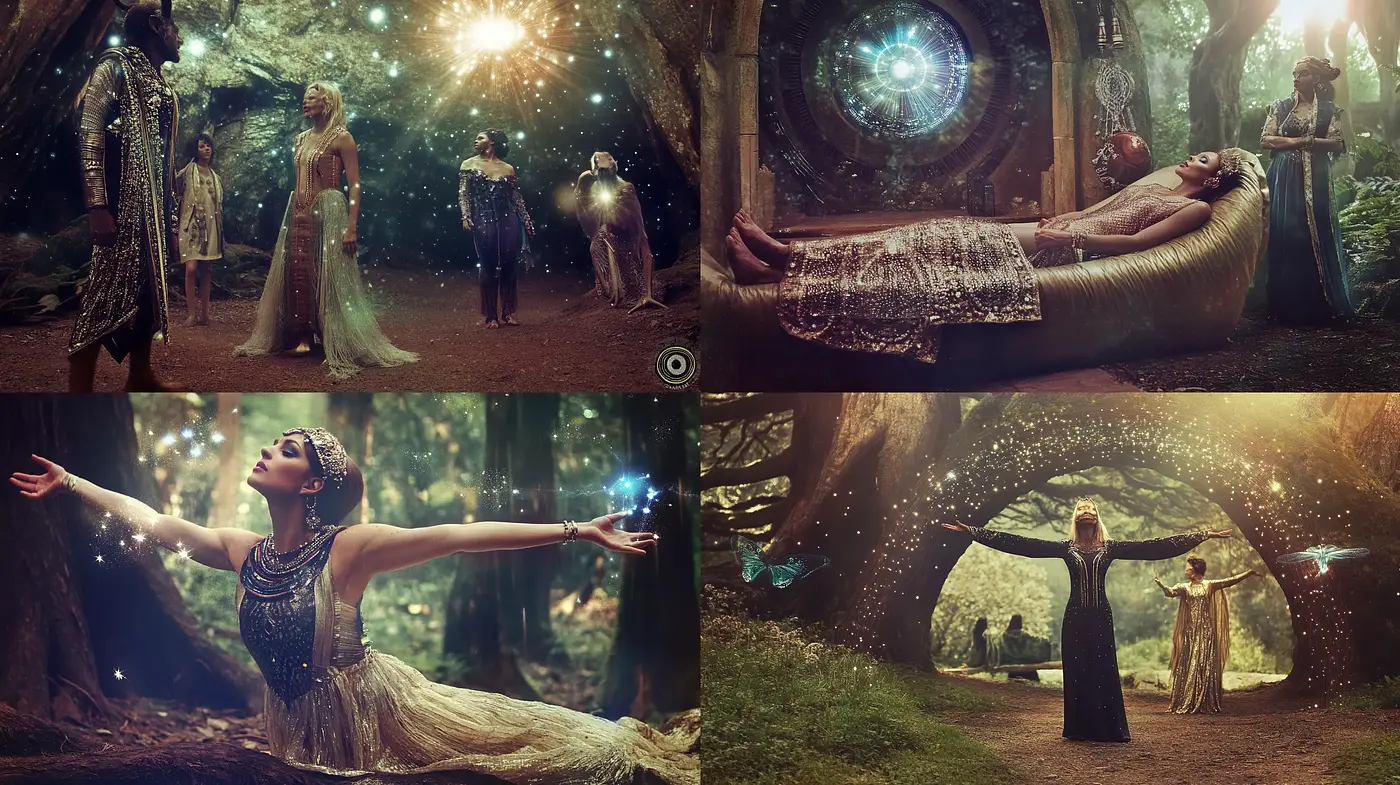 Enchanted Forest Dreamscape with Ethereal Glow - Midjourney sref style