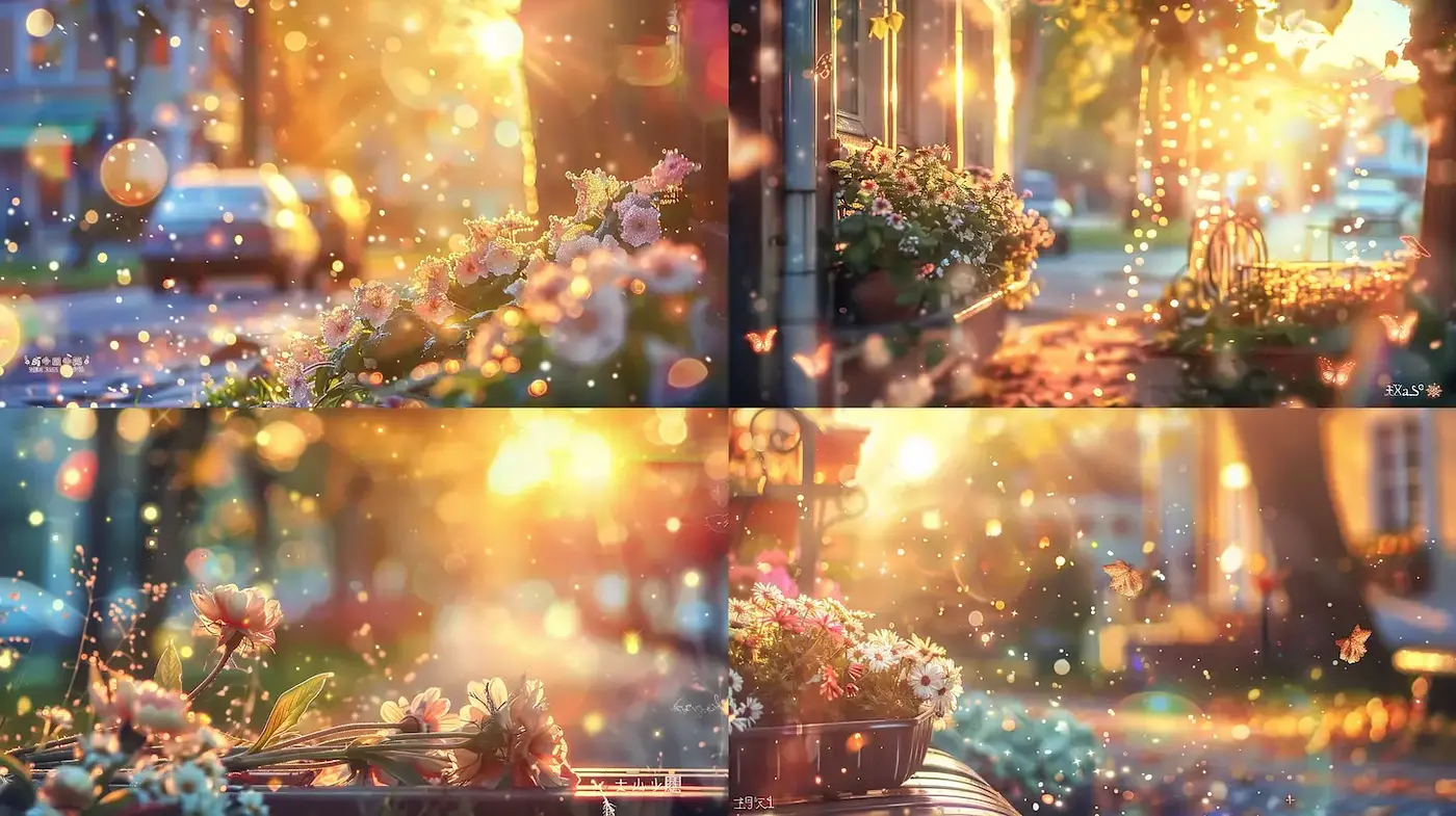 Enchanting Floral Sunlit Aesthetic with a Dreamlike Quality - Midjourney sref style