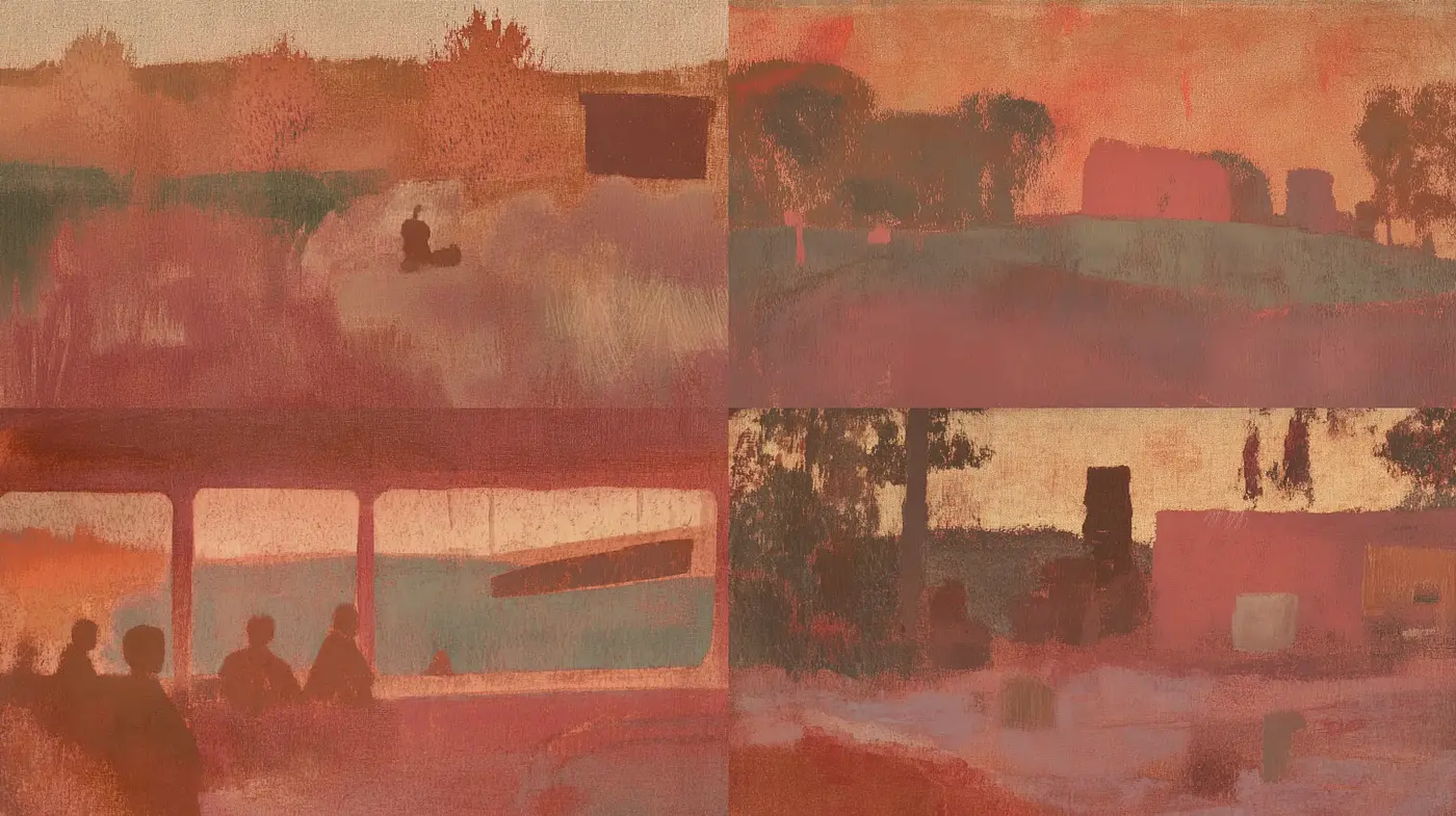 Twilight Reverie in Tangerine Hues: A Homage to Impressionistic Brushwork - Midjourney sref style