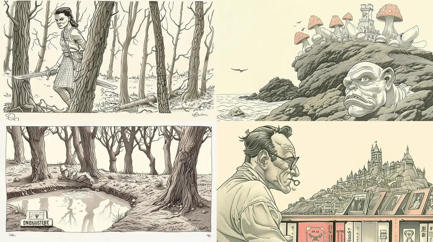 Sepia-Toned Illustrative Nostalgia - Midjourney sref style
