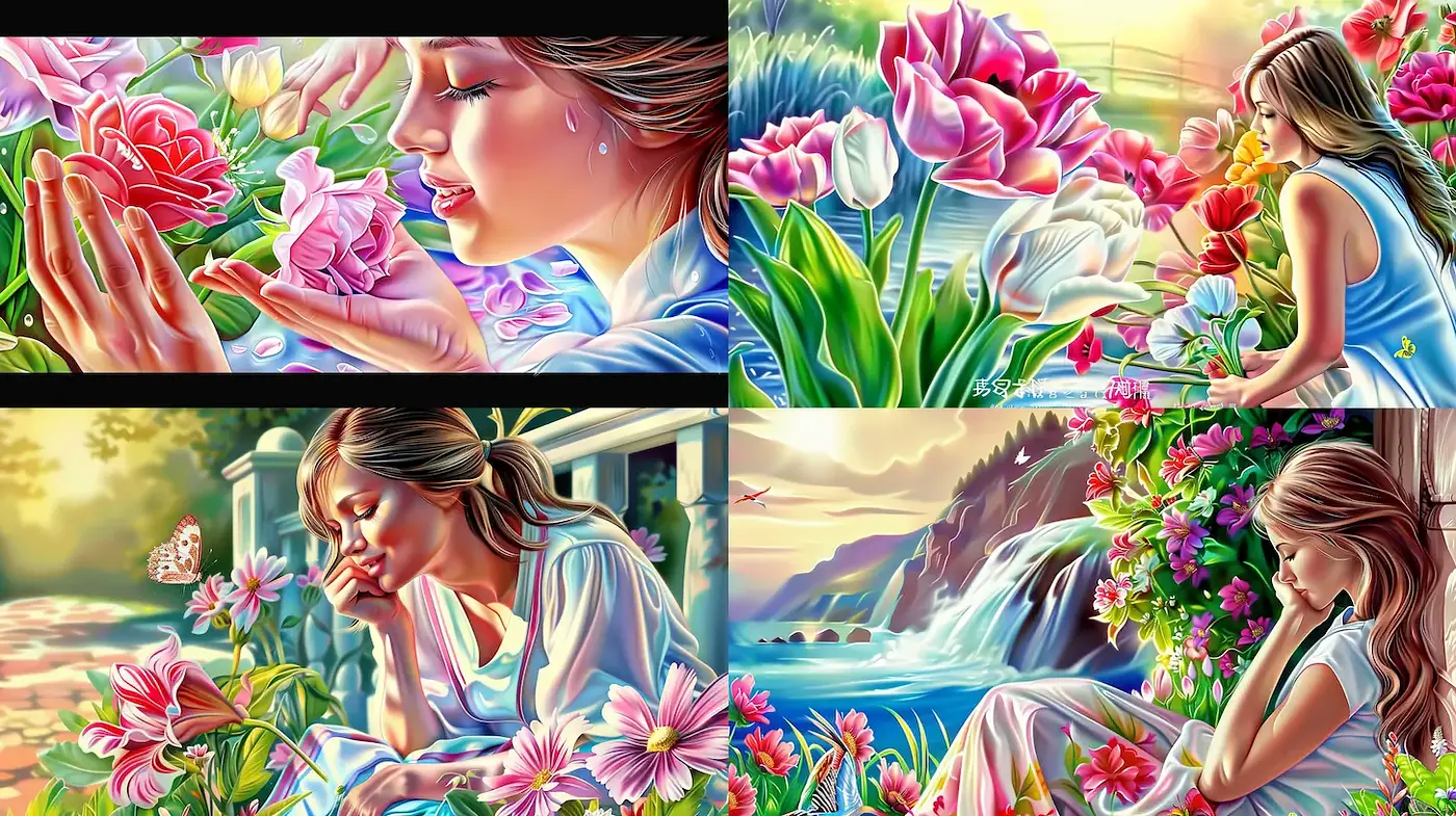 Vibrant and Lush Depictions of Nature and Emotion - Midjourney sref style