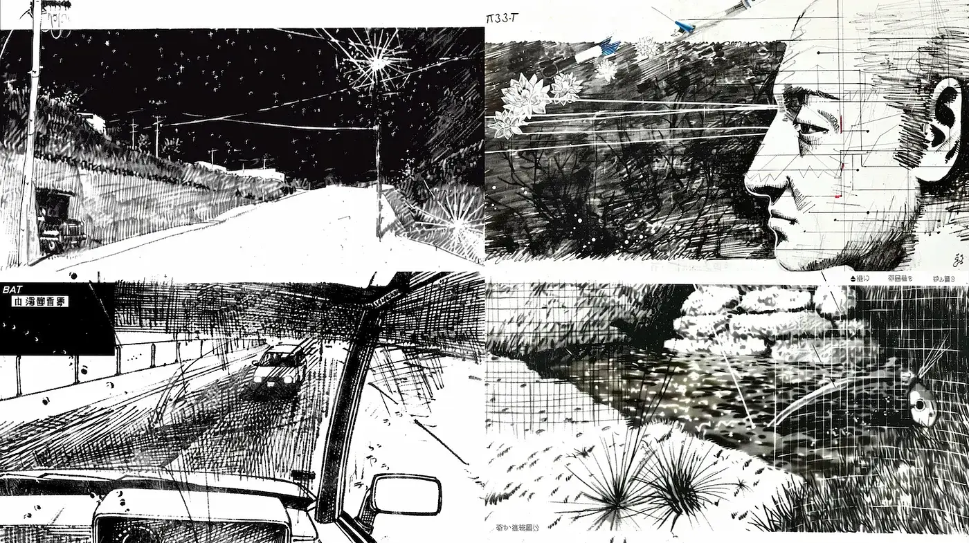 Dynamic and Intricate Black and White Illustrations with a Sense of Depth - Midjourney sref style