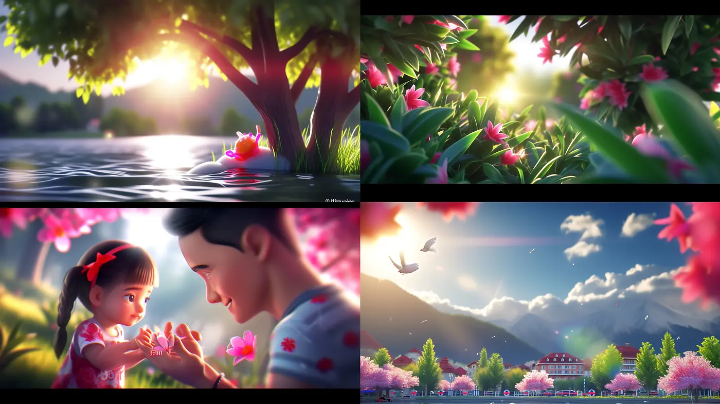 Warm Luminous Serenity: A Tranquil Expression in Pink and Green Hues - Midjourney sref style