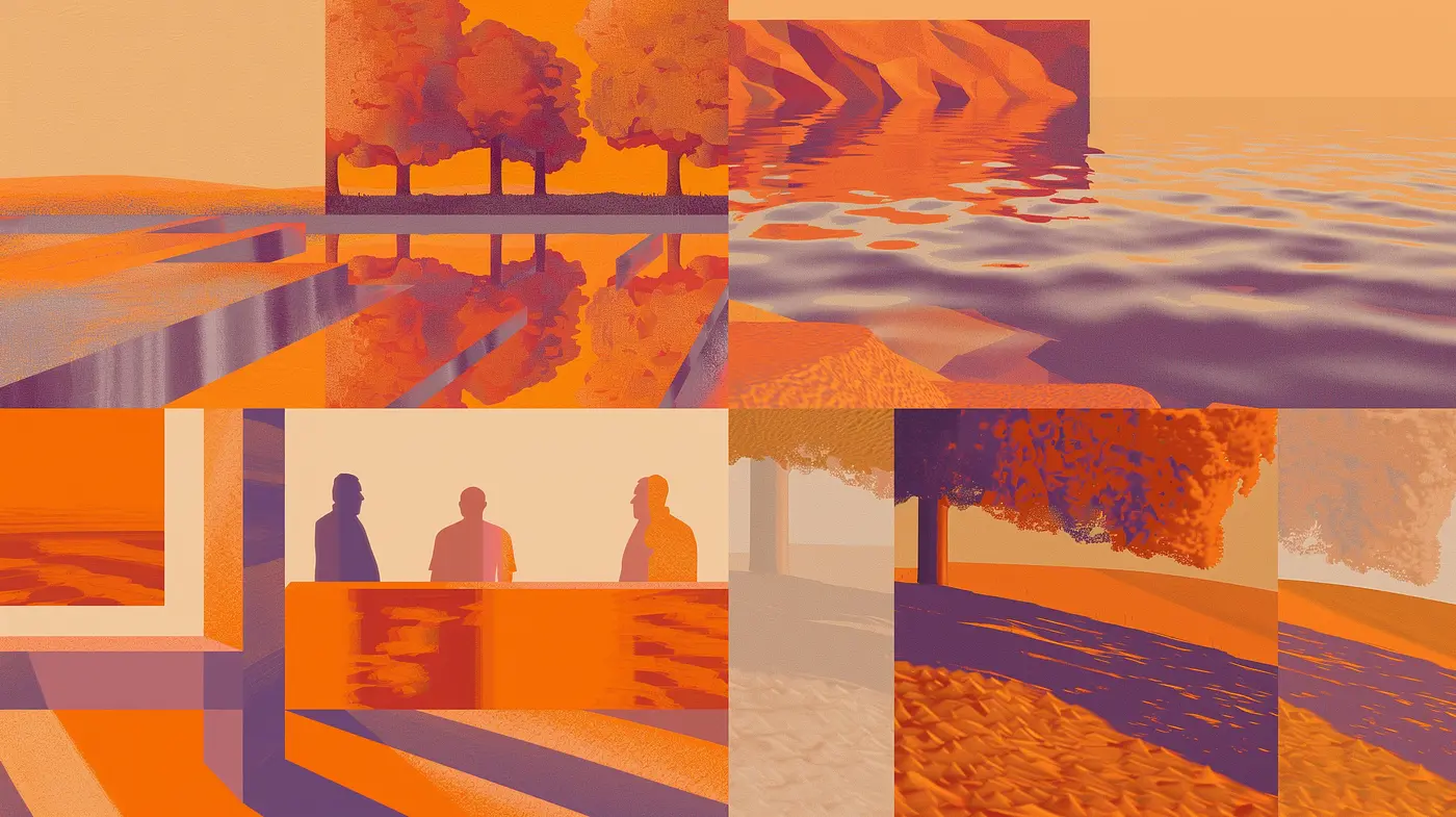 Warm Monochromatic Hues with Textural Interplay: A Homogenized Exploration of Tone and Shadow - Midjourney sref style