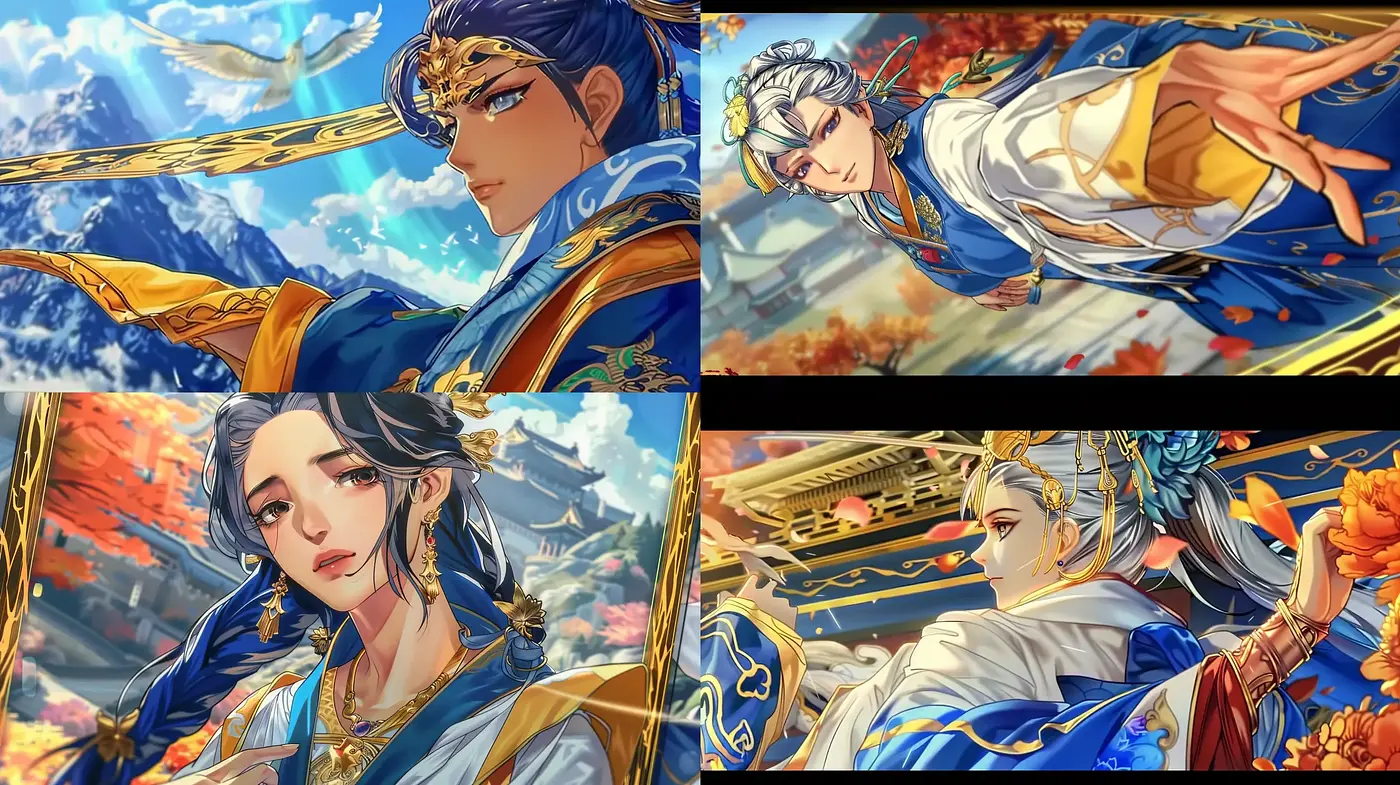 Ethereal Elegance in Vividly Stylized Mythological Art - Midjourney sref style
