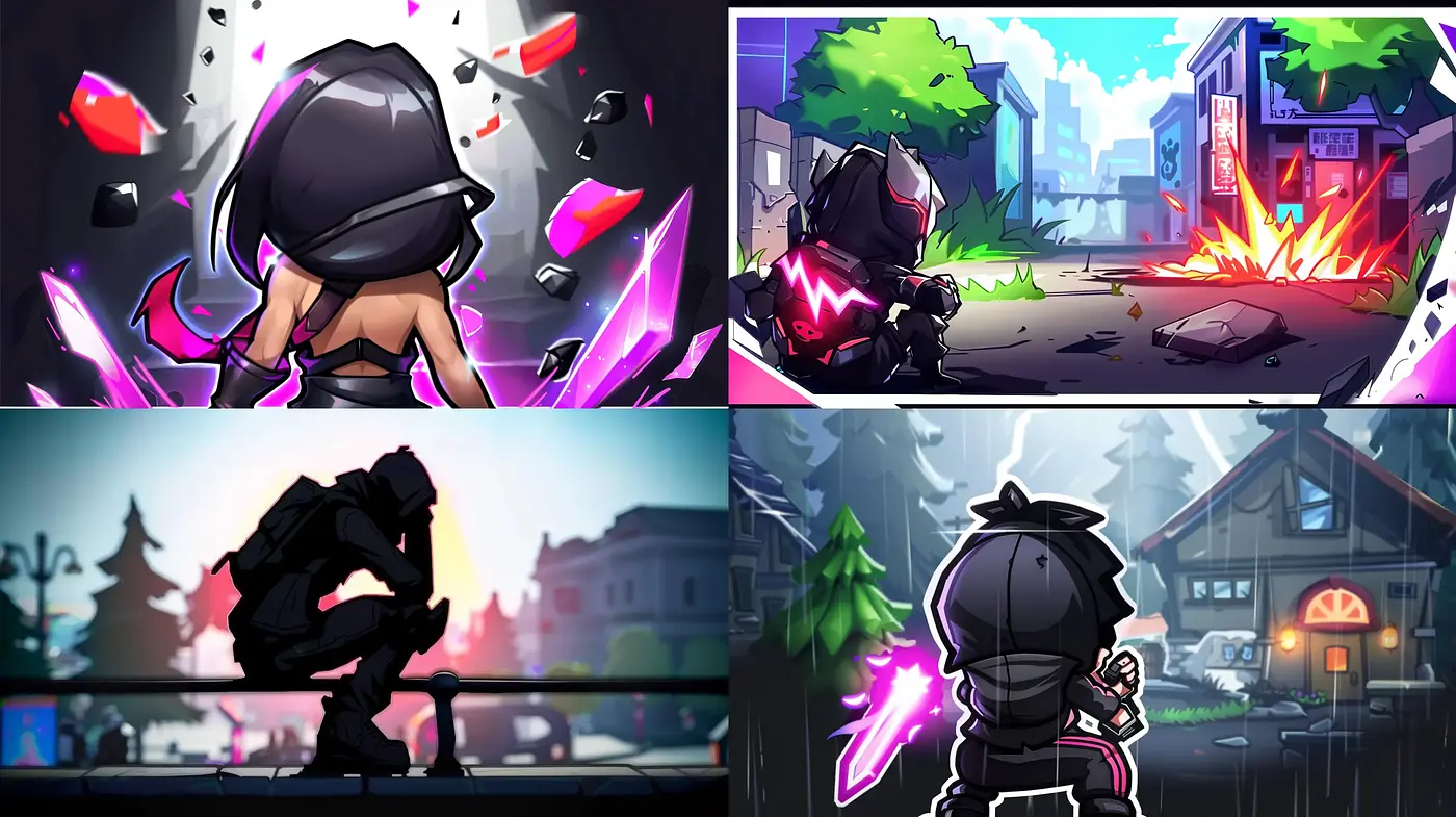 Dynamic Comic-esque Illustrations with Vibrant Neon Accents - Midjourney sref style