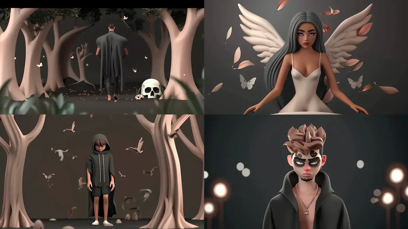 Stylized Surrealism with a Dark Fantasy Twist - Midjourney sref style