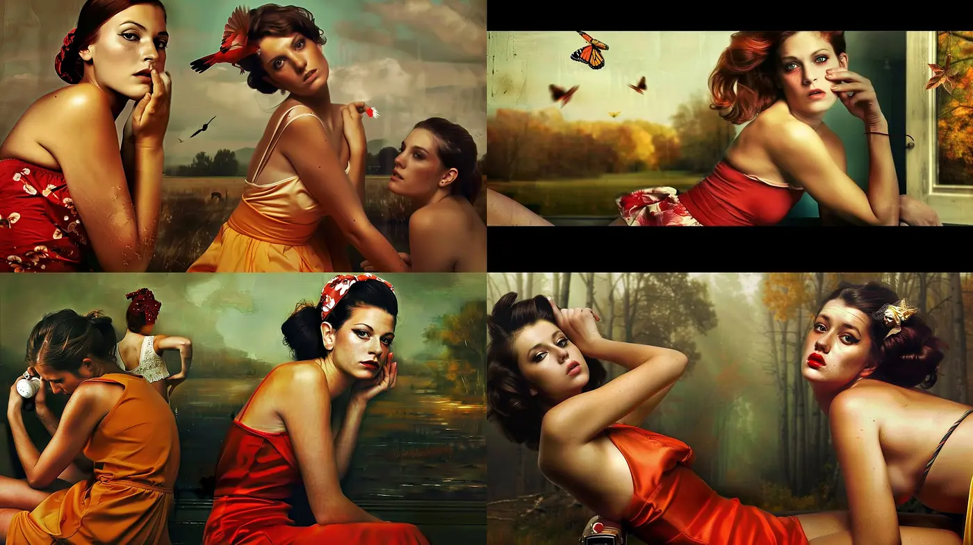 Ethereal Autumn Nostalgia: A Painterly Fusion of Past and Serenity - Midjourney sref style
