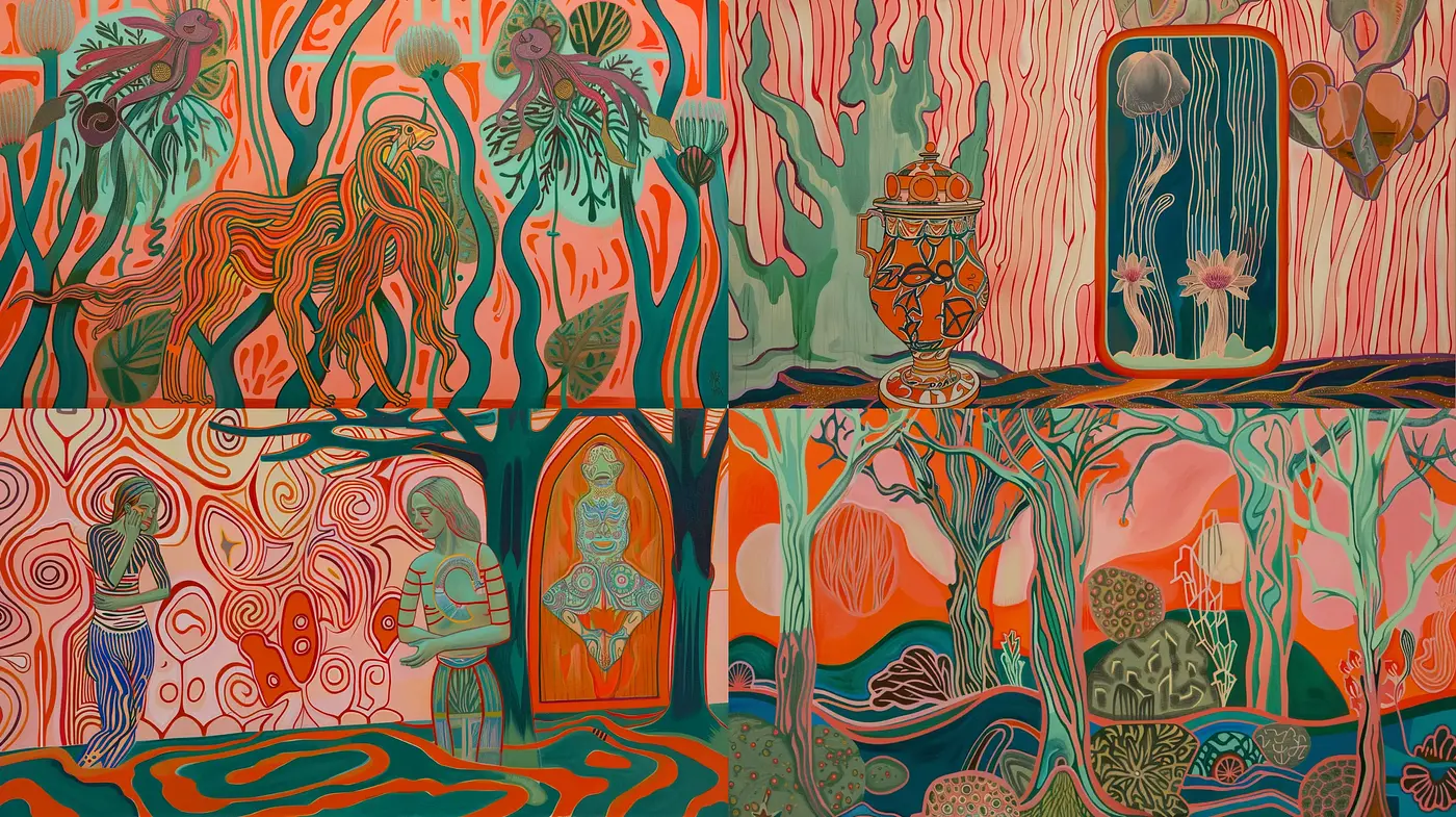 Psychedelic Enchantment: A Homage to Surreal Dreamscape Art - Midjourney sref style