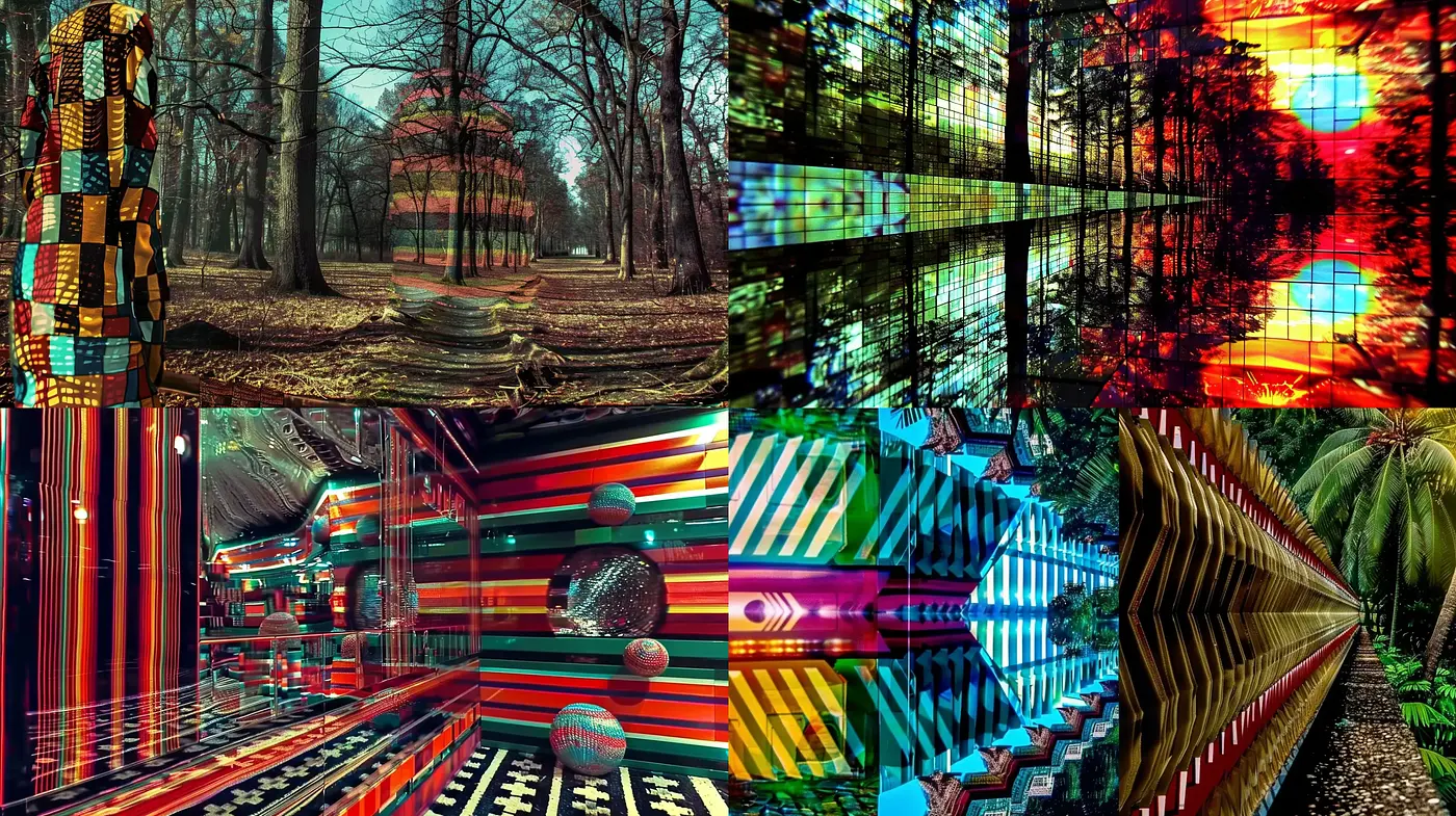 Kaleidoscopic Fusion of Nature and Geometric Abstraction - Midjourney sref style