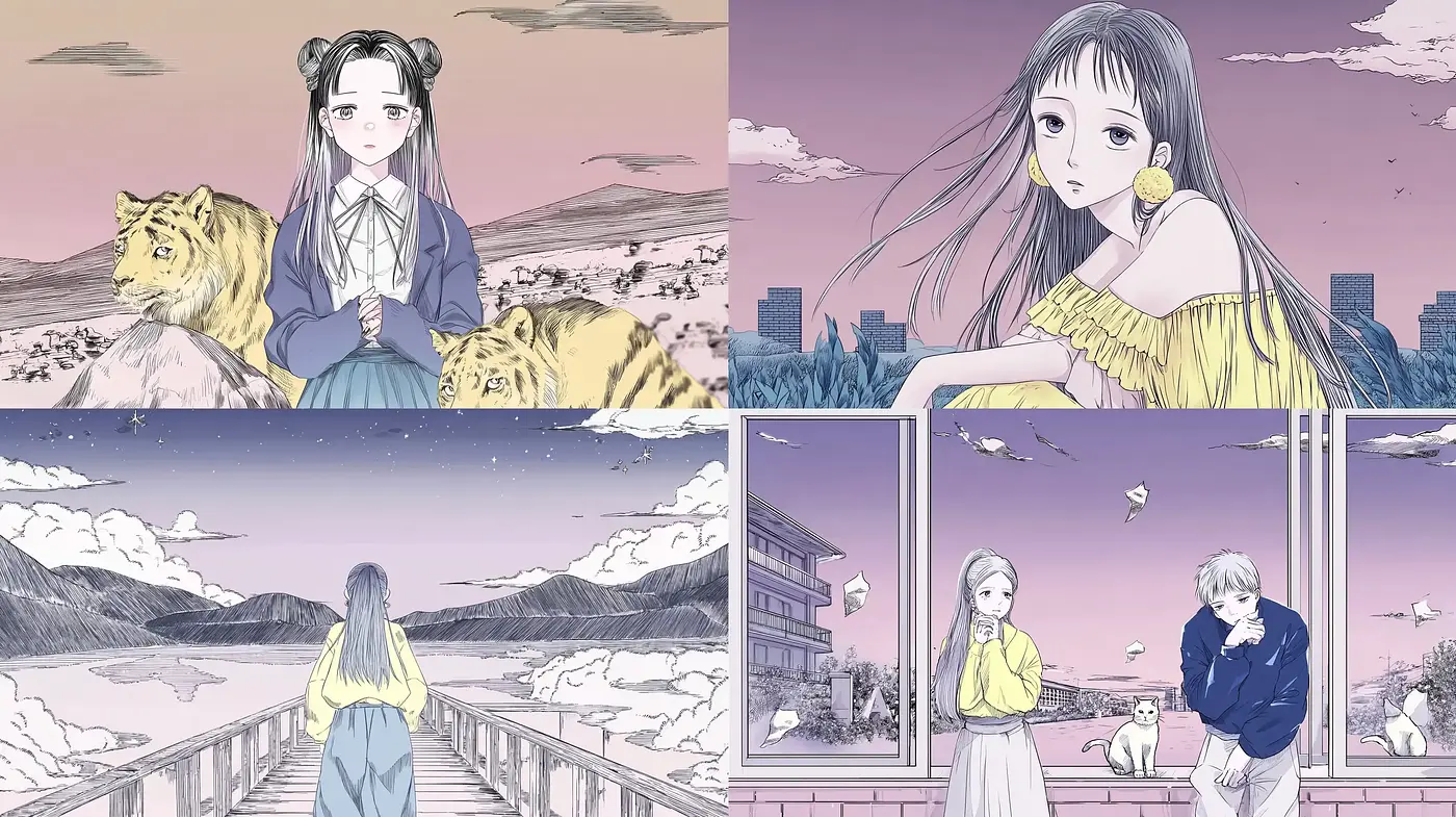 Ethereal and Dreamlike Anime Aesthetic with Soft Color Palette - Midjourney sref style